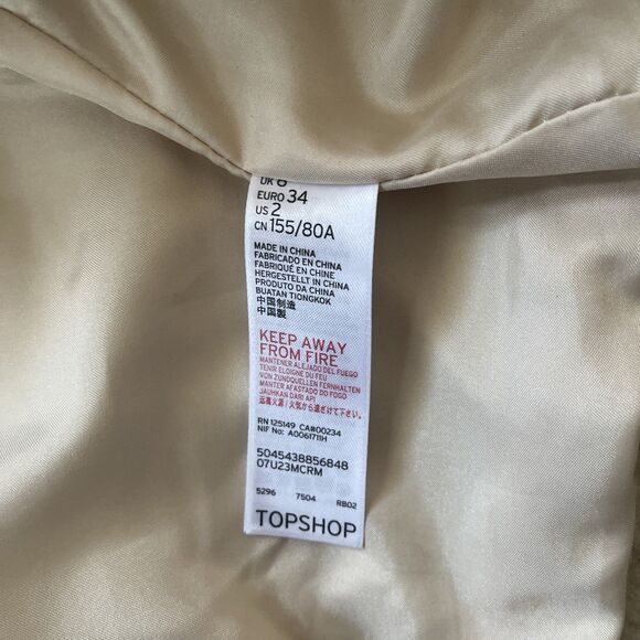 TopShop Oversized Button Front Sherpa Faux Fur Teddy Coat Cream US 2 - Picture 11 of 14